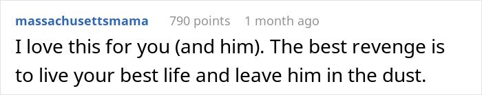 Screenshot of a social media comment about a man leaving his wife of 10 years for a younger woman and unexpected divorce issues.
