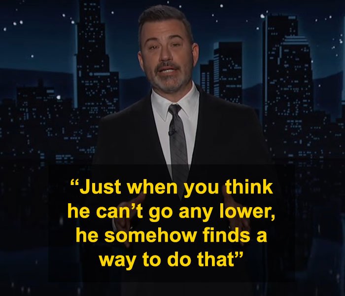 Comedian speaking on stage at night with quote, Michelle Obama breaks silence after Trump blames Rob Reiner tragedy.