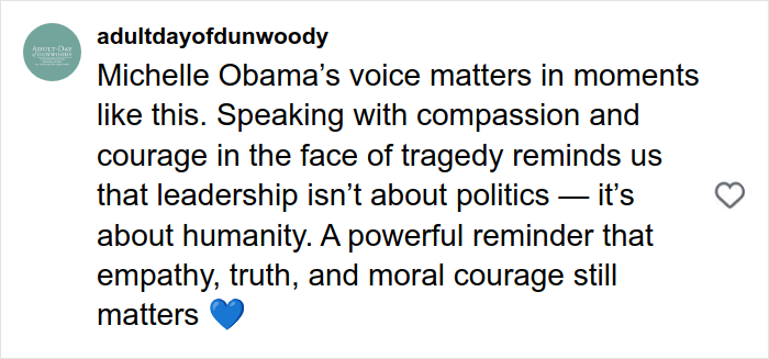 Alt text: Michelle Obama speaking with compassion and courage, responding to Trump on the Rob Reiner tragedy and fake syndrome.