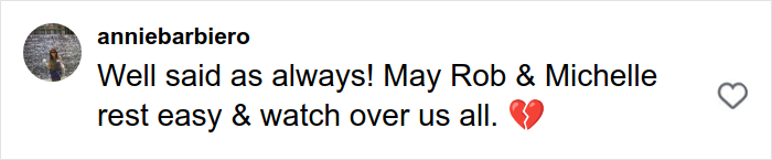 Comment expressing sympathy and support mentioning Michelle Obama and Rob Reiner in response to a tragedy.