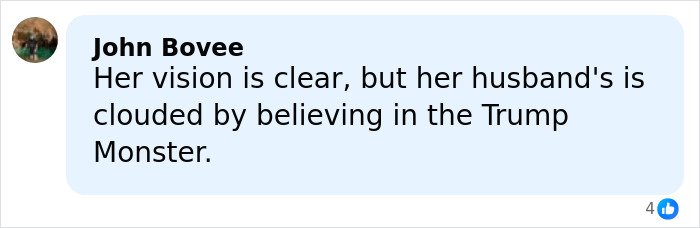 Comment by John Bovee expressing opinion on JD Vance’s wife Usha’s perspective and their marriage amid public speculation.