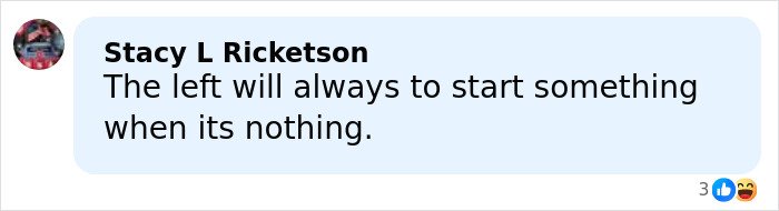 Comment by Stacy L Ricketson expressing opinion on political disputes amid public speculation about JD Vance’s wife Usha and their marriage.