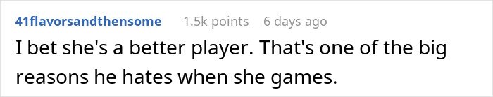 Screenshot of a social media comment discussing a guy mocking his girlfriend for playing video games to unwind not being ladylike.