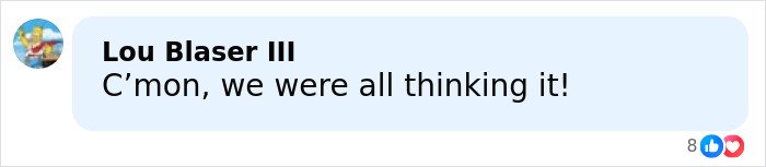 Comment from Lou Blaser III saying
