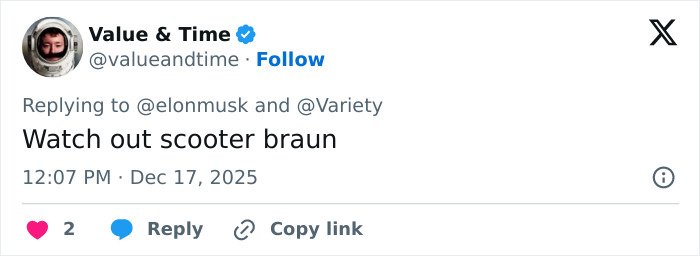 Screenshot of a Twitter reply mentioning Elon Musk’s weird comment about Sydney Sweeney’s chest sparking online frenzy.