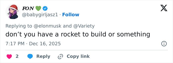 Screenshot of a social media reply criticizing Elon Musk’s weird comment about Sydney Sweeney’s chest sparking online frenzy.