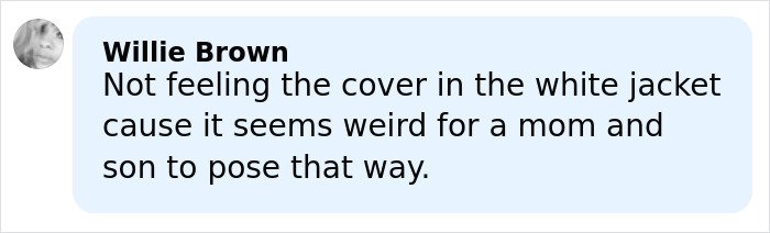 Comment from Willie Brown expressing discomfort with Heidi Klum and son posing on Elle cover, sparking outrage and debate.