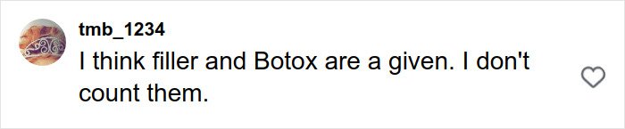 TikTok comment discussing filler and Botox in relation to Britanny Snow plastic surgery rumors and netizens' reactions.