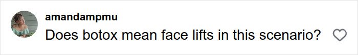 Comment questioning if botox implies face lifts in the context of Britanny Snow plastic surgery rumors.