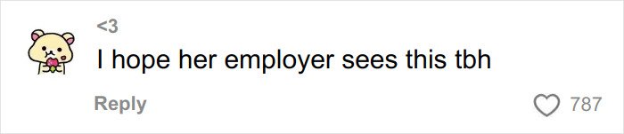 Comment on social media expressing hope that the employer notices the Karen who went on a drunken rampage.