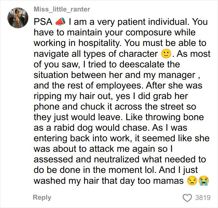 Social media post describing a tech executive's drunken rampage at an upscale restaurant and staff reaction.
