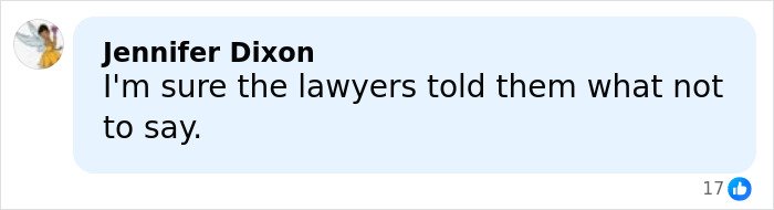 Screenshot of a Facebook comment by Jennifer Dixon discussing legal advice related to Rob Reiner&rsquo;s children Jake and Romy.