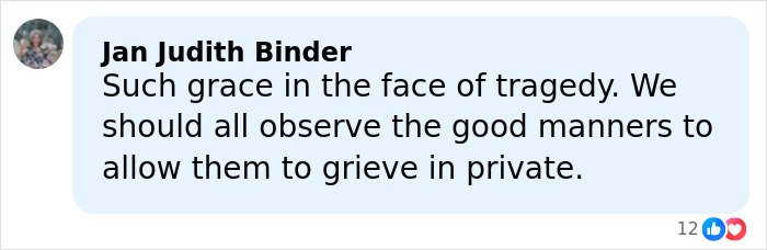 Comment expressing sympathy and respect for Rob Reiner&rsquo;s children Jake and Romy during family tragedy after brother Nick&rsquo;s charges.