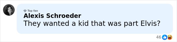 Alexis Schroeder commenting on a social media post discussing Riley Keough and John Travolta’s son Ben.