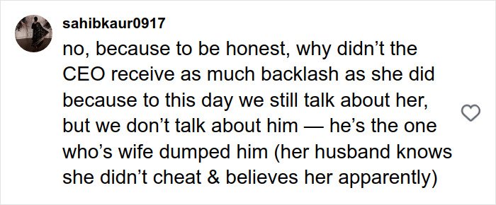 Comment discussing the CEO and HR Exec Kristin Cabot related to Coldplay kiss cam controversy and public reaction.