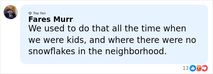 Comment by Fares Murr on social media discussing childhood and neighborhood without snowflakes, related to Japan government and Finland incident.