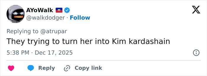 Screenshot of a Twitter reply about Melania Trump’s new documentary expressing skepticism and comparisons.