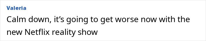 Comment by user Valeria discussing concerns about a new Netflix reality show related to intimate Korean encounters and K-Drama style dates.