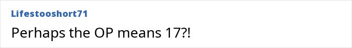 User comment reading 