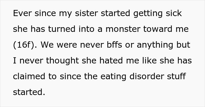 Text excerpt about woman threatening sister&rsquo;s life and parents wanting them to reunite for Christmas.