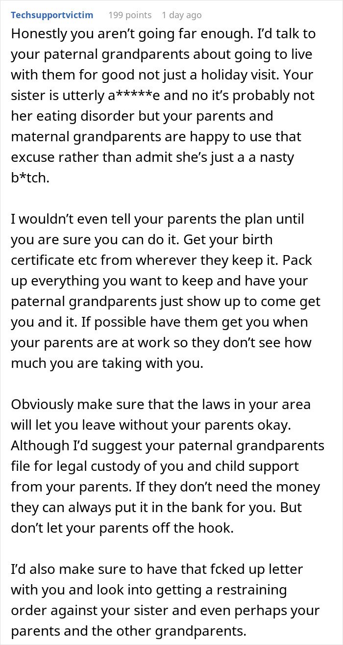 Online advice discussing a woman threatening her sister&rsquo;s life and parents wanting them to reunite for Christmas.