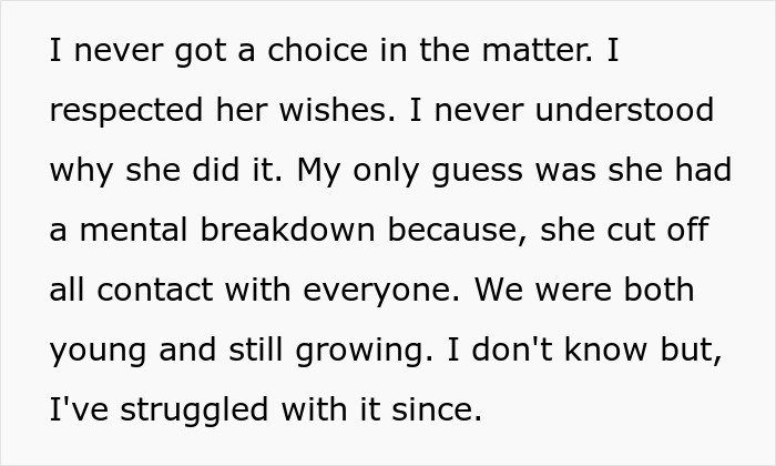 Text describing a man left without closure after his fianc&eacute; disappears before their wedding and he struggles with it for years.