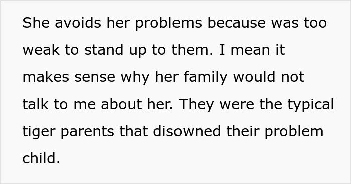 Text about a man left without closure after his fianc&eacute; disappears, avoided by her family and disowned as a problem child.