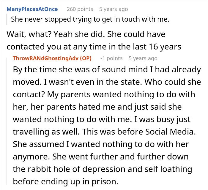 Man left without closure after fianc&eacute; disappears, shares story of hearing from her 16 years later in an online discussion.