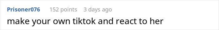 Screenshot of an online comment suggesting to make a TikTok and react, related to TikTok fame and lying.