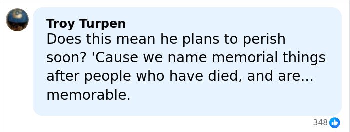 Screenshot of an online comment discussing the Kennedy Center renaming amid Maria Shriver’s furious post trending online.