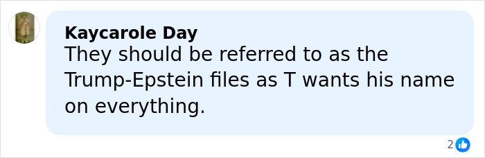 Screenshot of a social media comment discussing Trump-Epstein files as new chilling toddler's foot photo emerges.