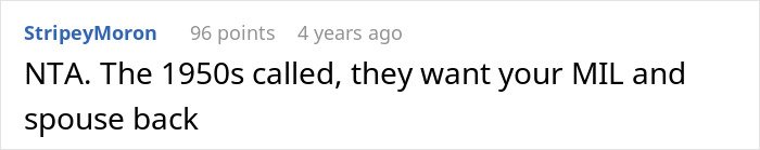 Screenshot of a Reddit comment discussing a woman reheating pizza leftovers for her MIL who showed up unannounced for Christmas.