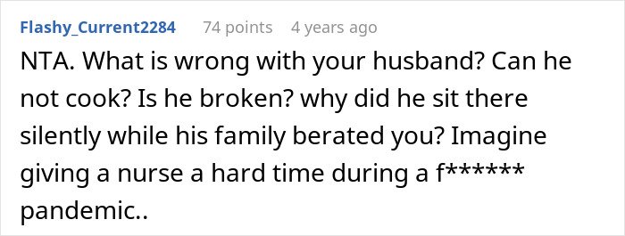Screenshot of a Reddit comment discussing a woman reheating pizza leftovers for her MIL who showed up unannounced at Christmas.