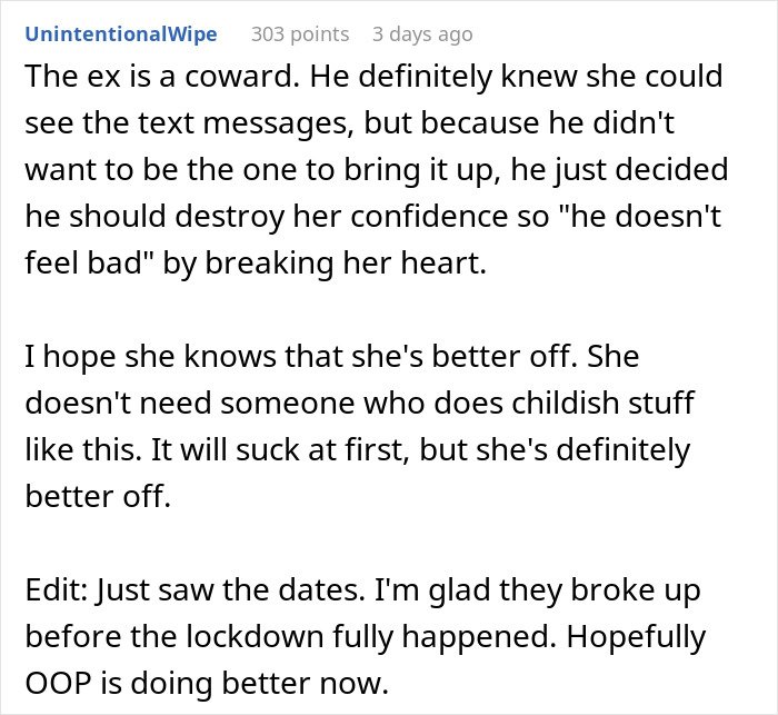 Woman reading secret texts from fiancé complaining about her appearance, worried about wedding photos and their future.