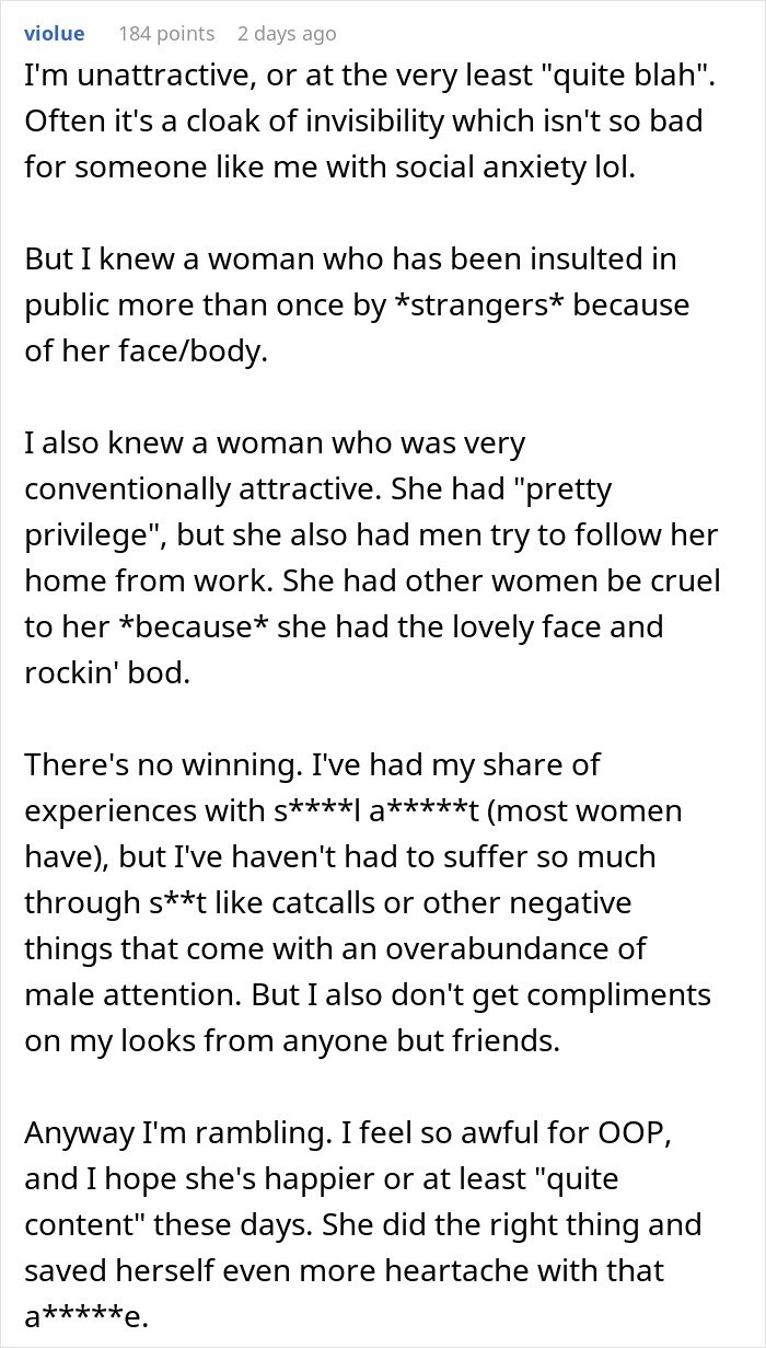 Alt text: Woman finds secret texts of fiancé complaining about her appearance and feeling worried about wedding photos.