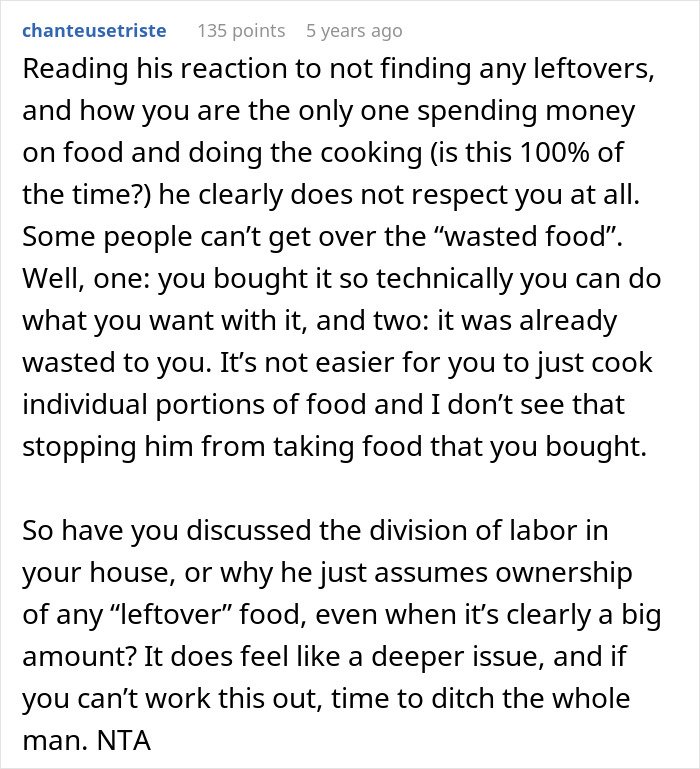 Woman rethinks relationship after boyfriend ruins chili by salting entire pot, highlighting food and respect issues.