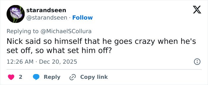 Tweet discussing Nick Reiner’s explosive fight with dad and Conan O’Brien stopping the 911 call at a party.