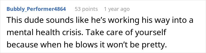 Comment expressing concern about a man pushing for open marriage and facing mental health challenges.