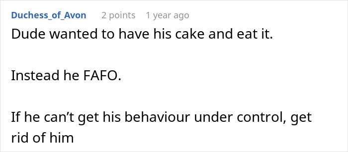 Screenshot of a discussion about a man pushing for open marriage and realizing he is insecure and cannot handle it.