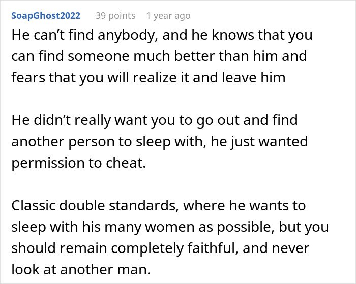 Alt text: Man struggling with open marriage and feeling insecure after pushing for it, facing emotional challenges and double standards
