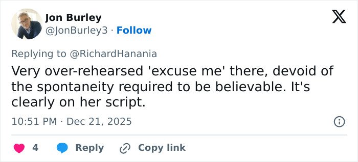 Screenshot of a viral Twitter reply discussing Erika Kirk's greatest Freudian slip at a TPUSA event.