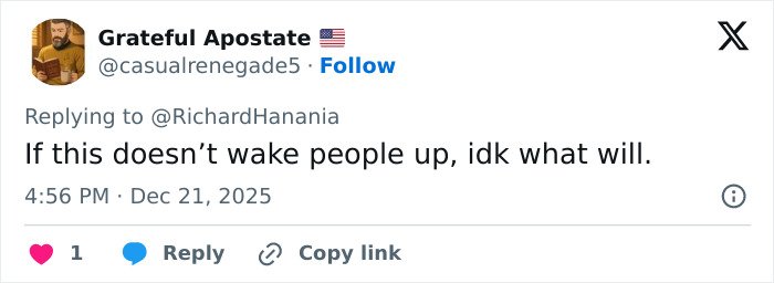 Screenshot of a Twitter reply expressing urgency that relates to Erika Kirk's greatest Freudian slip at a TPUSA event.
