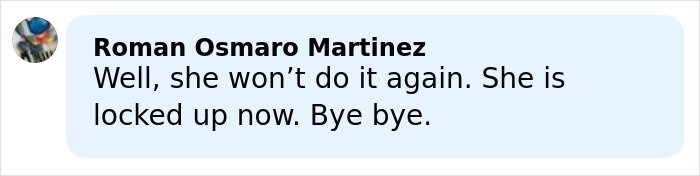 Comment on social media by Roman Osmaro Martinez discussing the trans Muslim woman’s fate after skipping sentencing.