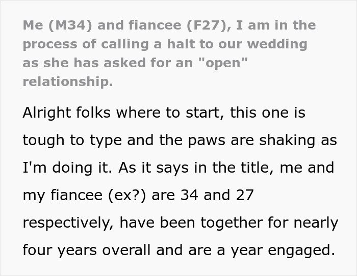 Man reconsidering wedding after fianc&eacute;e&rsquo;s unexpected request months before ceremony causes emotional distress.