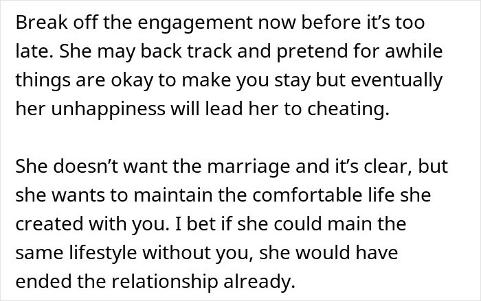 Alt text: Man reconsidering engagement after fianc&eacute;e&rsquo;s unexpected request months before wedding causes distress and doubt.