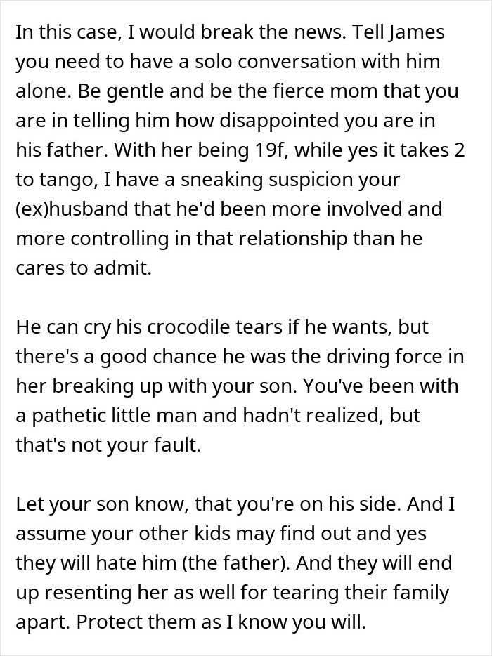 Advice on dealing with uncertainty about affair partner&rsquo;s baby and complicated family relationships involving son&rsquo;s ex.
