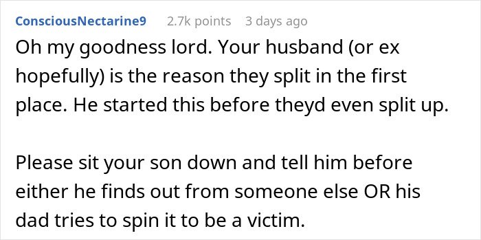 Text post from a Reddit user discussing a man unsure if affair partner's baby is his child or grandchild.