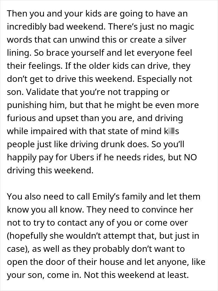 Text excerpt from advice column discussing a man unsure if affair partner's baby is his child or grandchild.