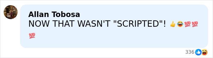 Comment by Allan Tobosa reacting to a boxing event involving Jake Paul’s broken jaw, with emojis expressing disbelief and approval.
