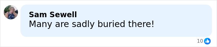 Facebook comment by Sam Sewell saying Many are sadly buried there on a white background, related to Vatican Girl cold case discussion.